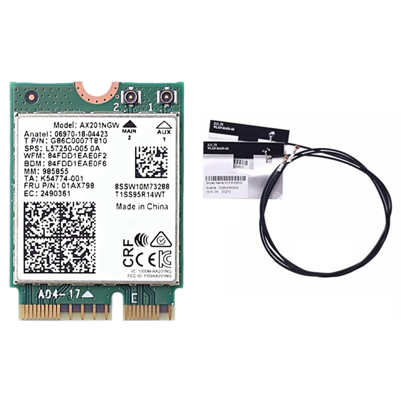 

Wi-Fi-адаптер Ax201 Ngw с антенной, 6 3000 Мбит/с, M.2, Cnvio2, Bluetooth 5,1