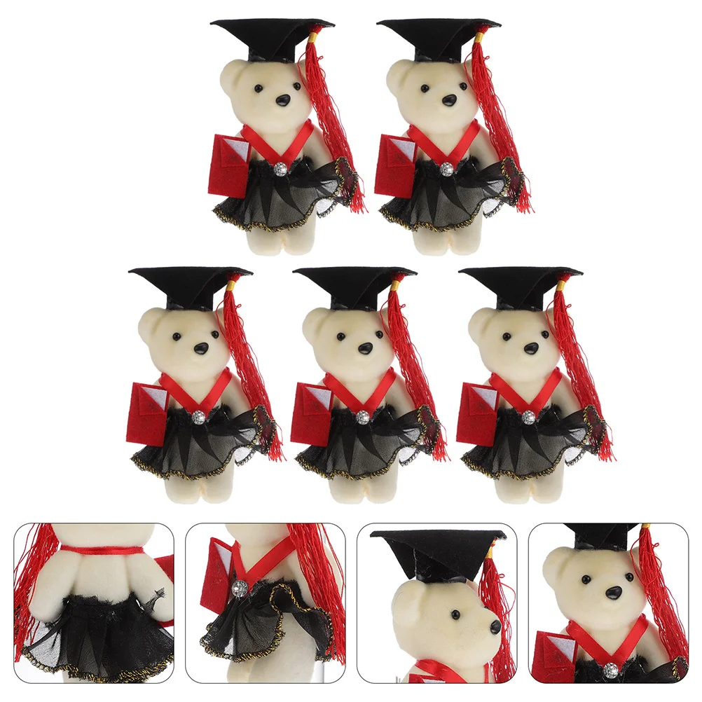 

5 Pcs Graduation Season Dr Bear Gifts Dolls Bulk Flower Bouquet Decorations Bears Foam for Commencement Presents