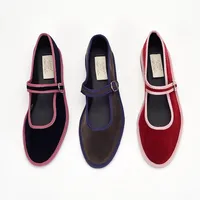 Retro Woman Shoes  Modis Mixed Colors Round Toe Casual Female Sneakers Shallow Mouth Flats 2025 Dress Fabric Mary Janes Striped 2