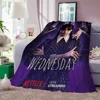 Wednesday Addams Kid's Blanket Throw Summer Blanket for Sofa Decoration Custom Blankets & Throws Interior for Home Fluffy Plaid 2