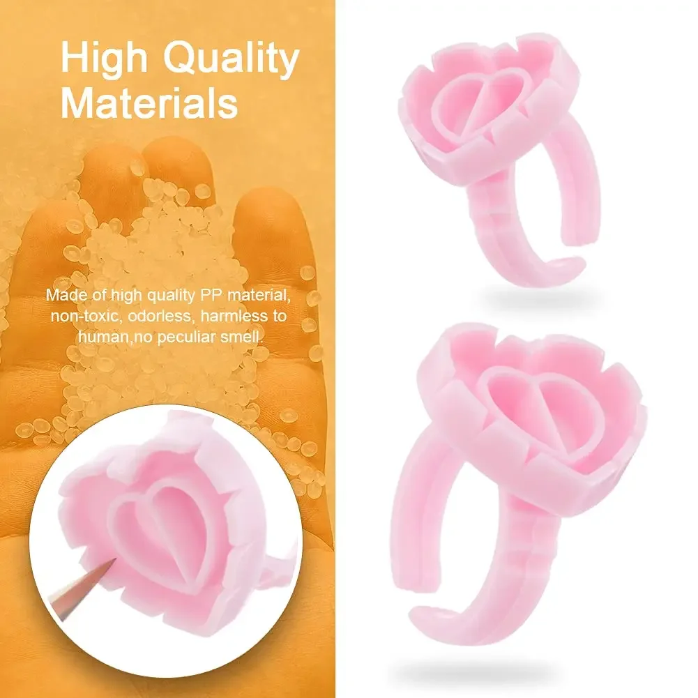 100Pcs Volume Glue Ring Cup for Lashes Fan Tattoo Pigment Holder Container Glue Holder Blossom Cups Eyelash Extension Supplier