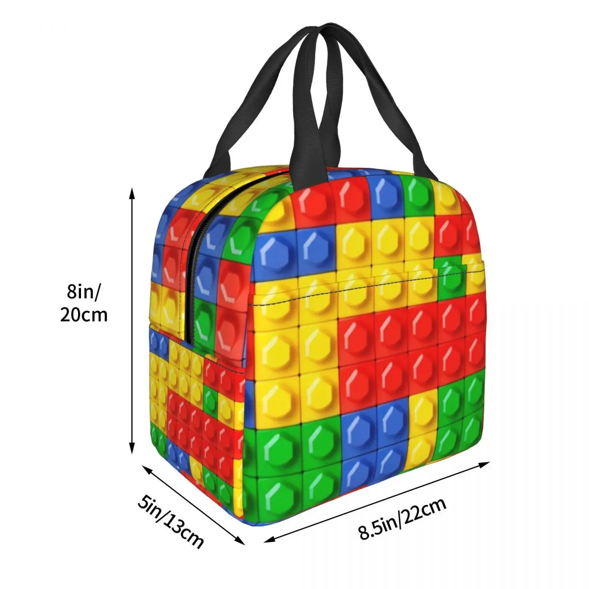 Custom Brick Builder Blocks Master Builder Insulated Lunch Tote Bag for Women Resuable Cooler Thermal Food Lunch Box Children 4