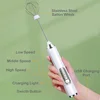 Electric Foamer Mixer Whisk Beater Stirrer 3-Speeds Coffee Milk Drink Frother USB Rechargeable Handheld Food Blender Whisk 3