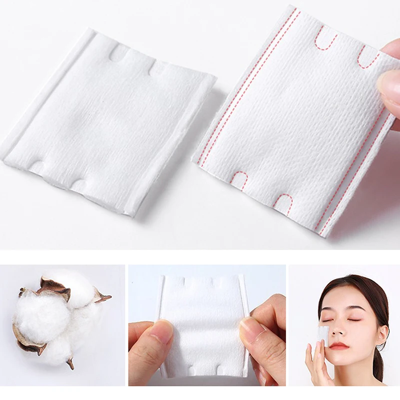 

50pcs Makeup Remover Pads Soft Three-layer Natural Cotton Facial Cleansing Wipes Removing Makeup Tools For Face