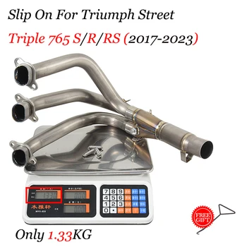 For TRIUMPH STREET TRIPLE 765 S R RS TRIPLE765 2017-2023 Motorcycle Exhaust Modified Titanium Alloy Front Link Pipe Original OD