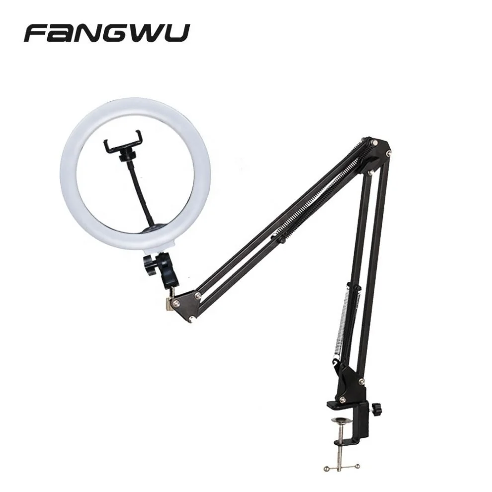 조광 가능한 26cm 라이브 링 라이트, 유튜브 라이브 스트리밍 장치용 태블릿/휴대폰 거치대 포함 가격표시등이 있는 램프