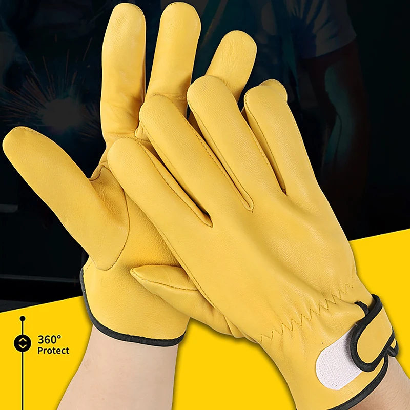 

Work Gloves Sheepskin Leather Workers Work Welding Safety Protection Gloves Driving Grinding Welding Multipurpose Working Gloves