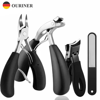1/3/4PCS Non piegare per tagliare l'unghia del piede Gomito in acciaio inossidabile Tagliaunghie Grande apertura Set Tagliaunghie Strumenti per pedicure 1