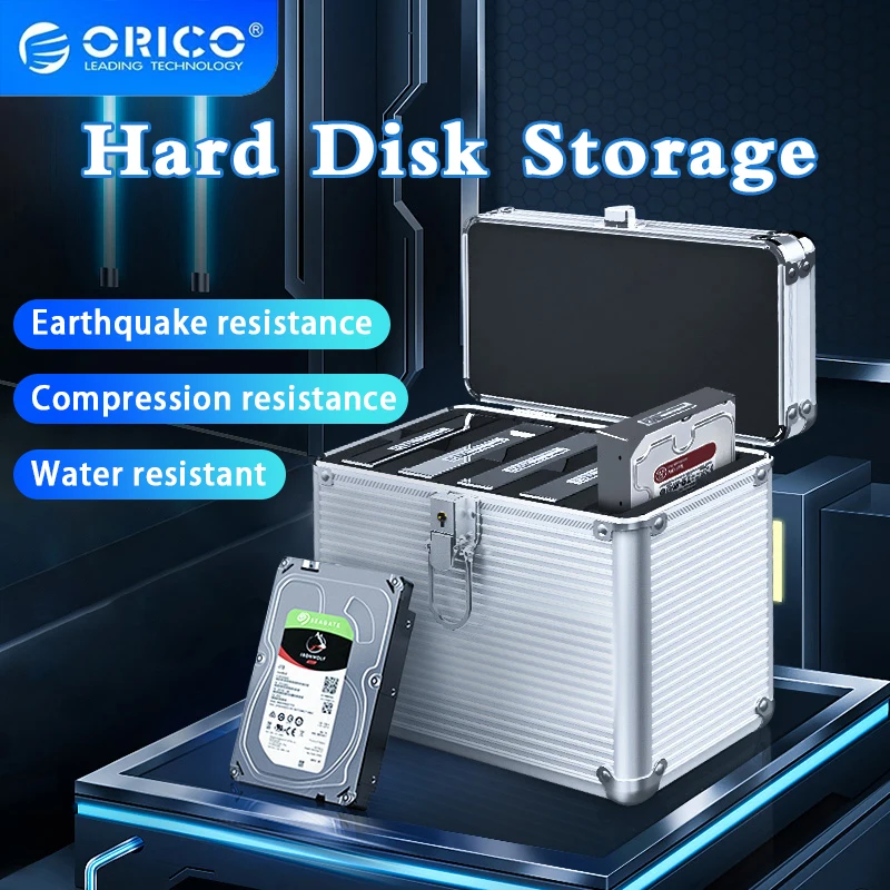Caixa de Proteção do Disco Rígido Orico-alumínio com Armazenamento de Bloqueio 3.5 Inch Hdd Case 2.5 3.5 m. 10 Pcs