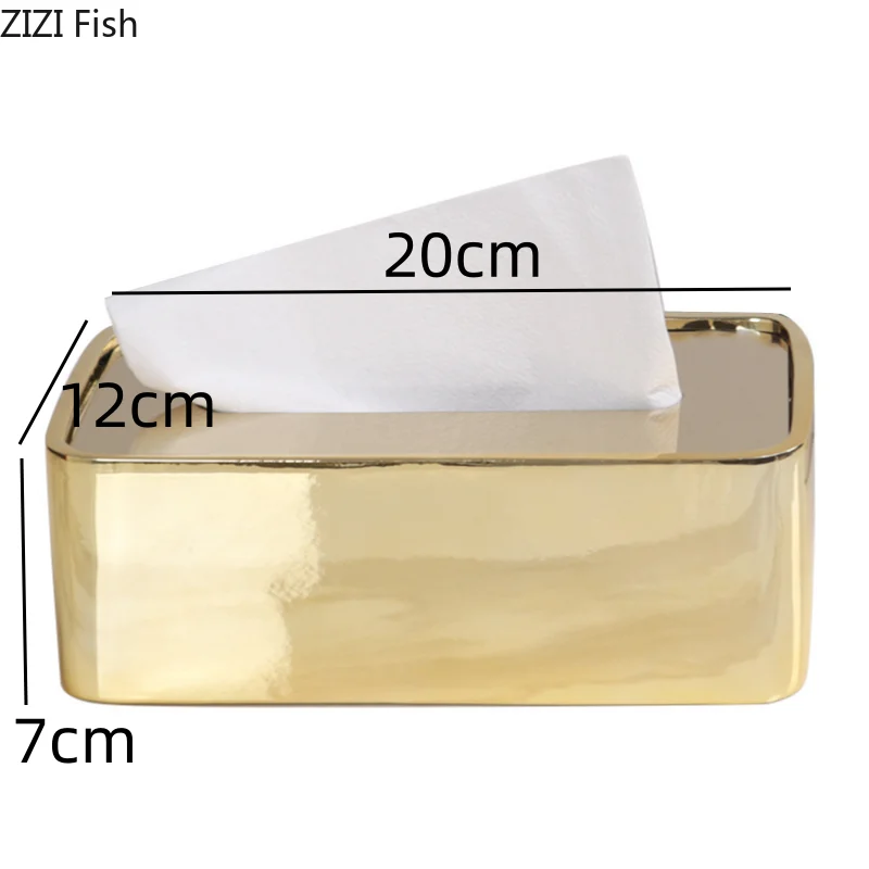 Rectangular Metal Tissue Box Napkin Boxes Ornament Tissue Holder Tissue Storage Box Paper Boxes Organizer Roll Paper Holder 6