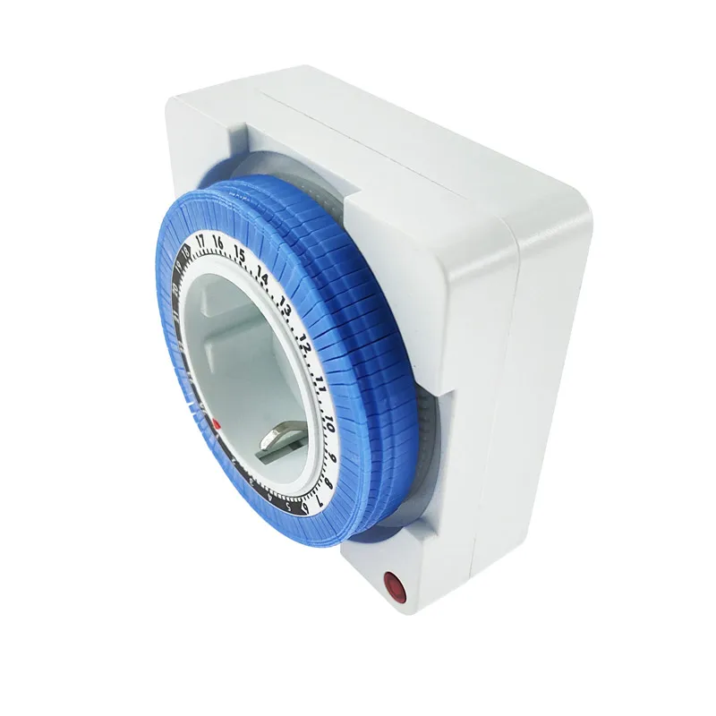 Timer Switch EU 24 Hours Mechanical Grounded Programmable Smart Countdown Loop Socket Indoor Auto Power off