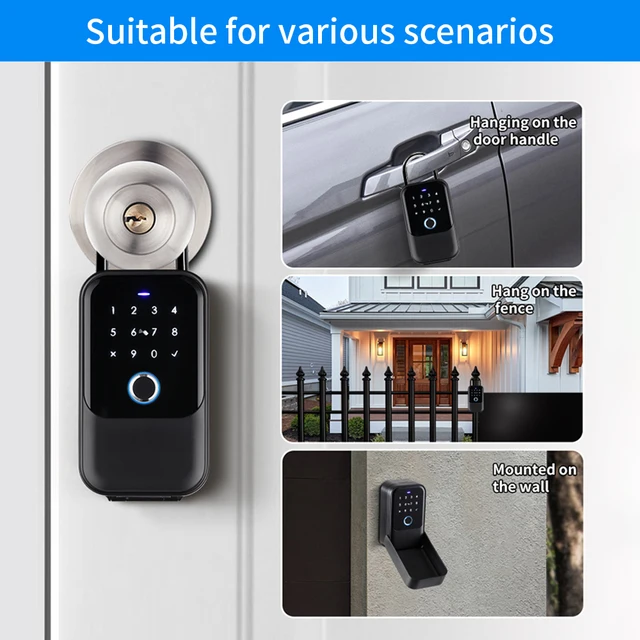 Keychain Box Storage Secret Key Lock Fusebox Bluetooth TTlock/Tuya App Unlock Wifi Gateway Safety Box Padlock Outdoor 5