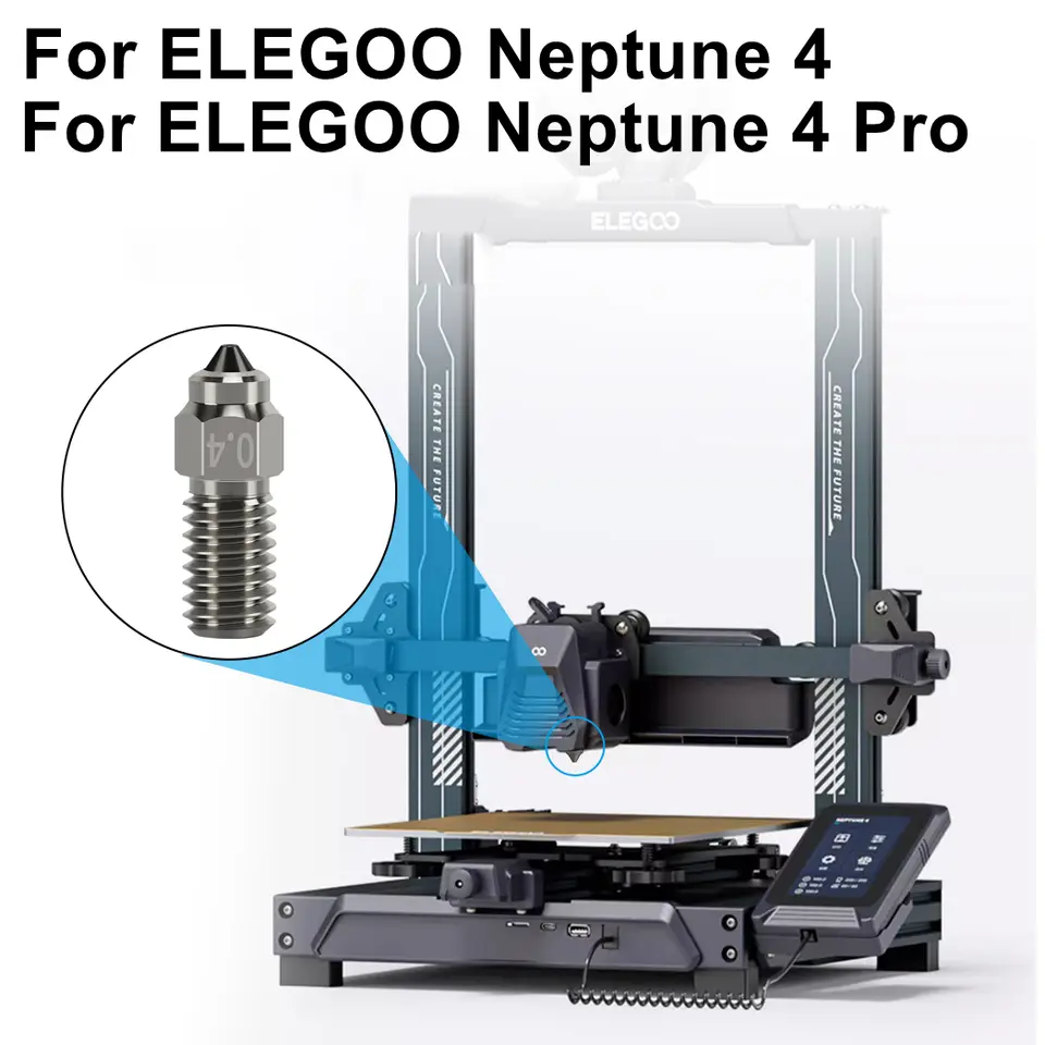 1pc Bimetal Nozzzle For ELEGOO Neptune 4 3D Printer Parts DLC Hardened Steel Bi-metal Nozzles For Neptune 4 Pro Hotend image 5