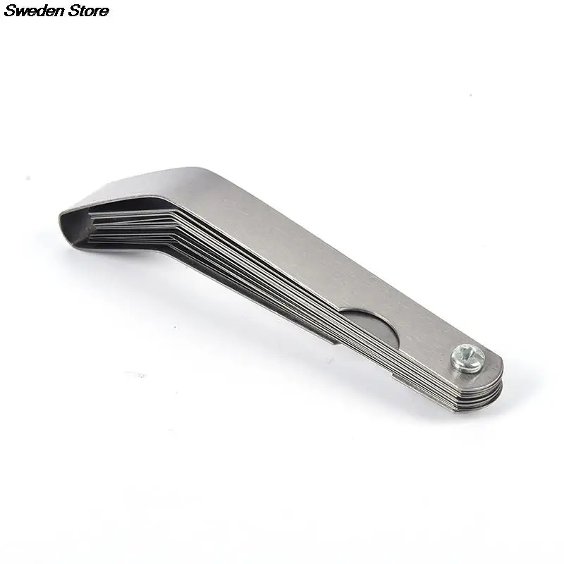 Feeler Gauge feeler gauge 1 set For 16 Blades 0.05 to 1mm Thickness Curved Stainless Steel Gap Metric Filler 17 Blades