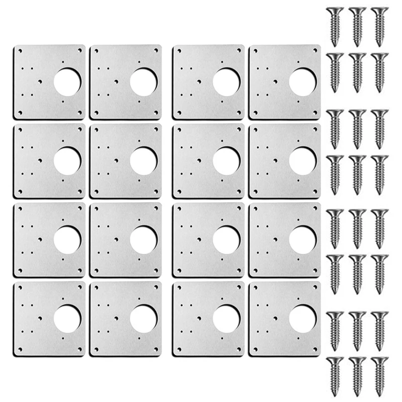 Hinge Repair Plate Kit With Hole For Cabinet Rust Resistant Plate Repair Brackets For Kitchen Cupboard 