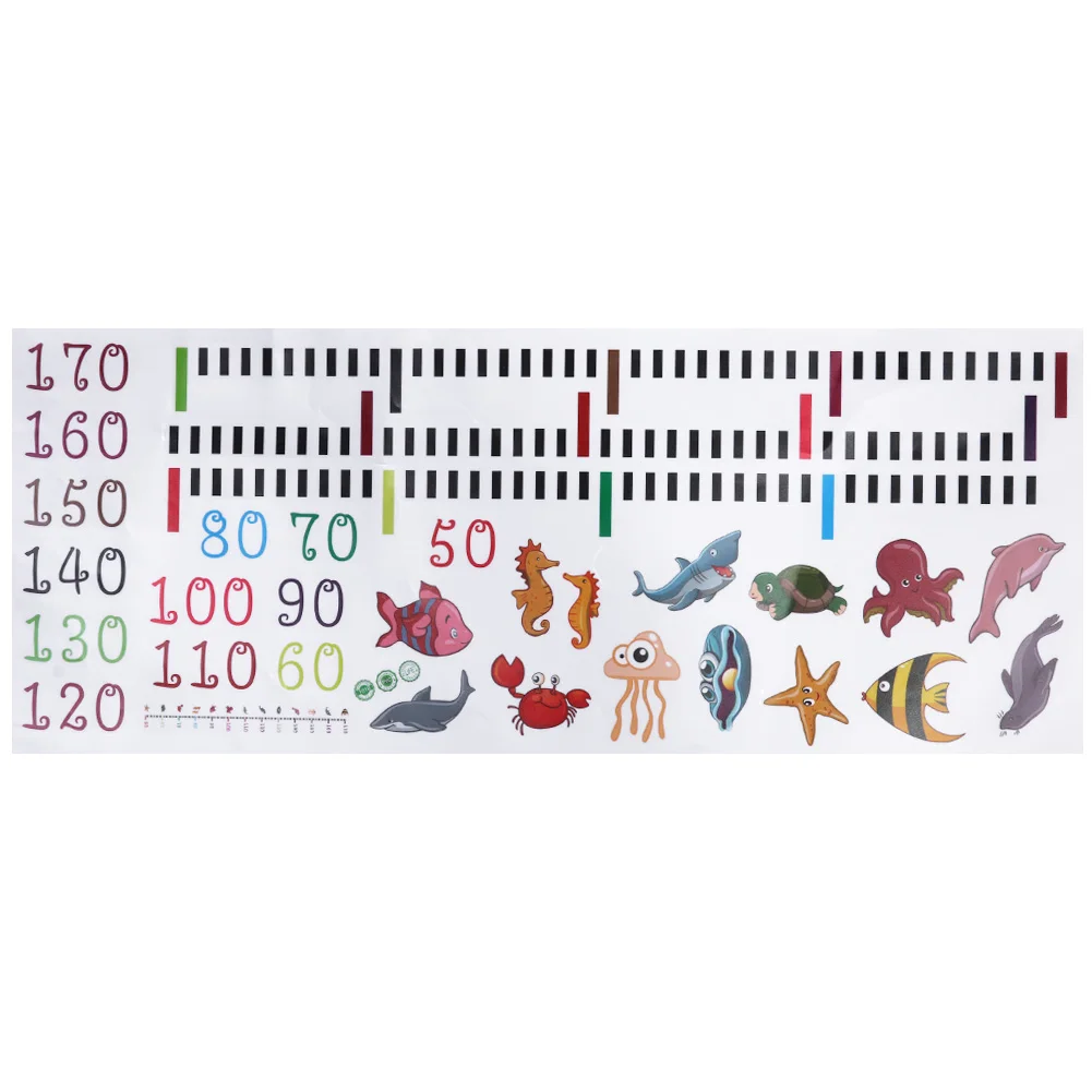 Wall Stickers Child Growth Height Ruler Wall Sticker For Kids Room Cartoon seabed animals Wall Stickers Baby Height Measure Ruler Wall Sticker