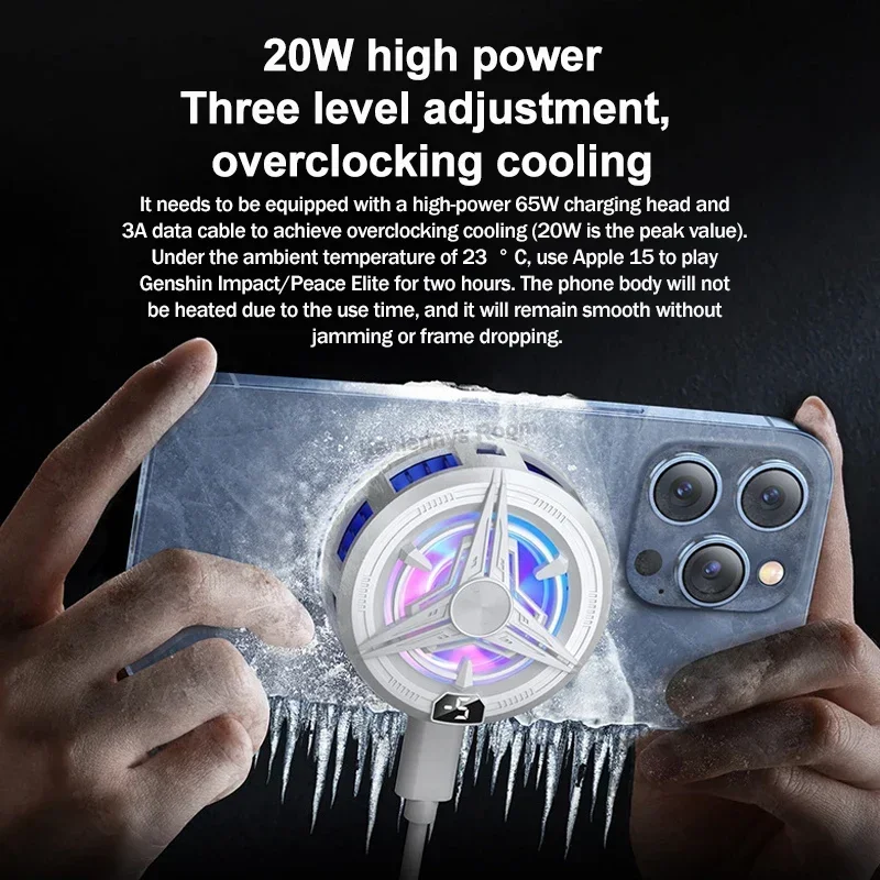 Phone Cooler SR02 PRO Frozen Mobile Semiconductor Cooling Fan Radiator Digital Display Magnetic Back-clip Game Cooler IOS Android