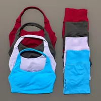 2 Pic Histello ensemble de sport femmes cou licou antichoc palangre à bretelles haut entraînement Scrunch Shorts ensembles Fitness vêtements costume de sport 2