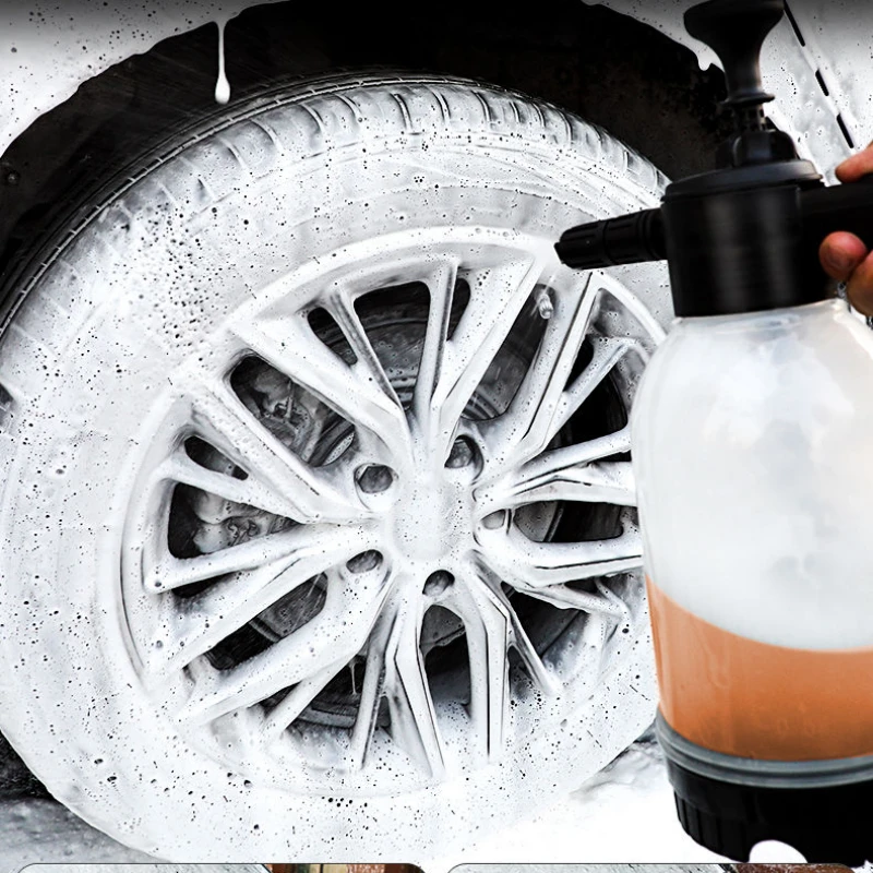 2L large capacity foam car wash spray bottle Thickened Manual Pressure Spray Bottle Powerful Car Wash Water Gun Watering Tool