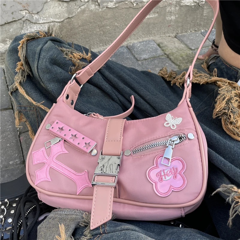 

Richme Y2K Women's Shoulder Bag 2023 Trend Harajuku Punk E Girl Crossbody Bags Subculture Fashion Design Sac A Main Femme