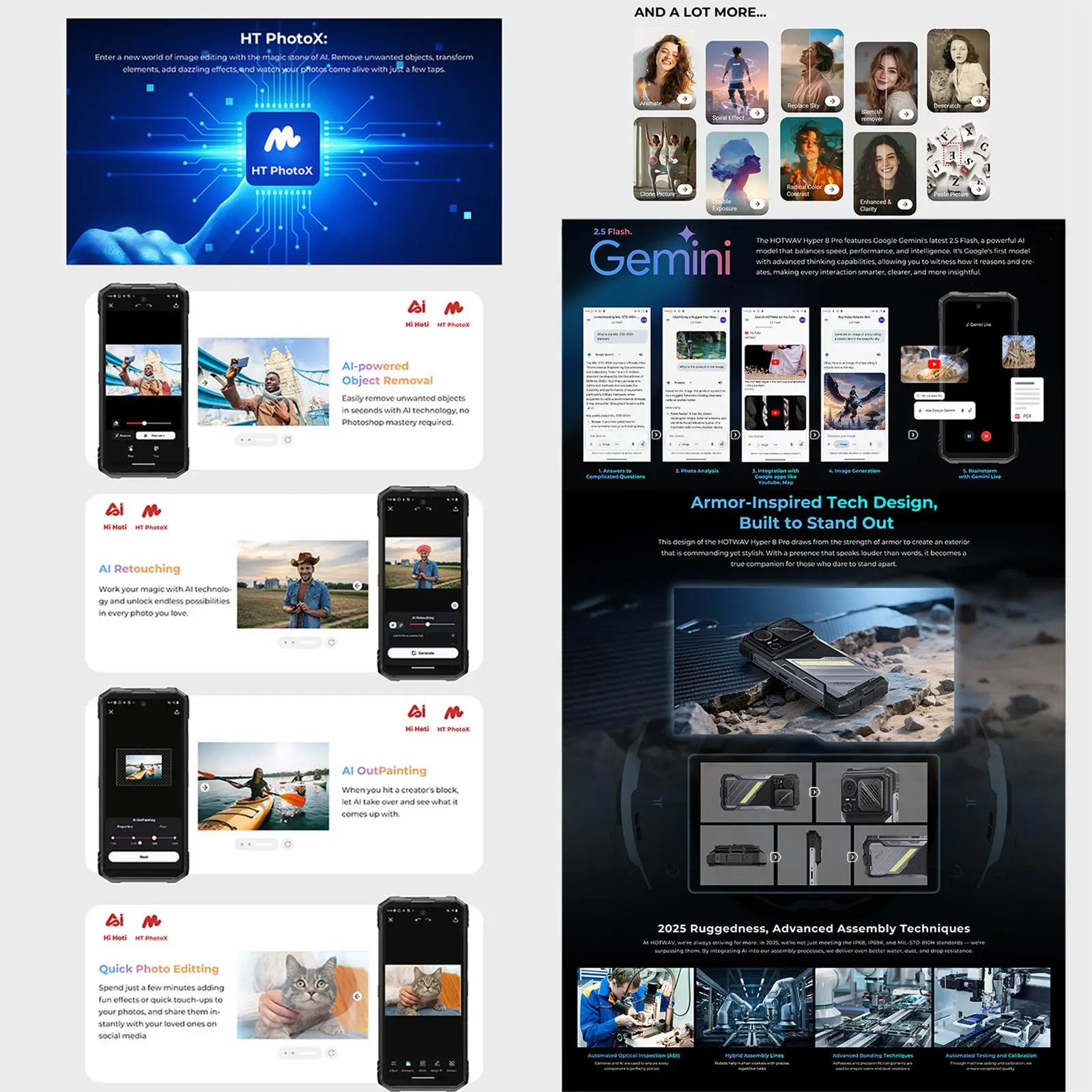 HOTWAV Hyper 8 Pro Rugged Phone 12GB+512GB 6.8 inch 120Hz  Android 15 MediaTek MT8791 Dimensity 7050 Octa Core 5G NFC Smartphone