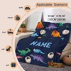 1pc Personalized Name Custom Dinosaur Pattern Blanket, Soft Plush Throw, Customizable Decor, Ideal For Bedroom And Playroom 6