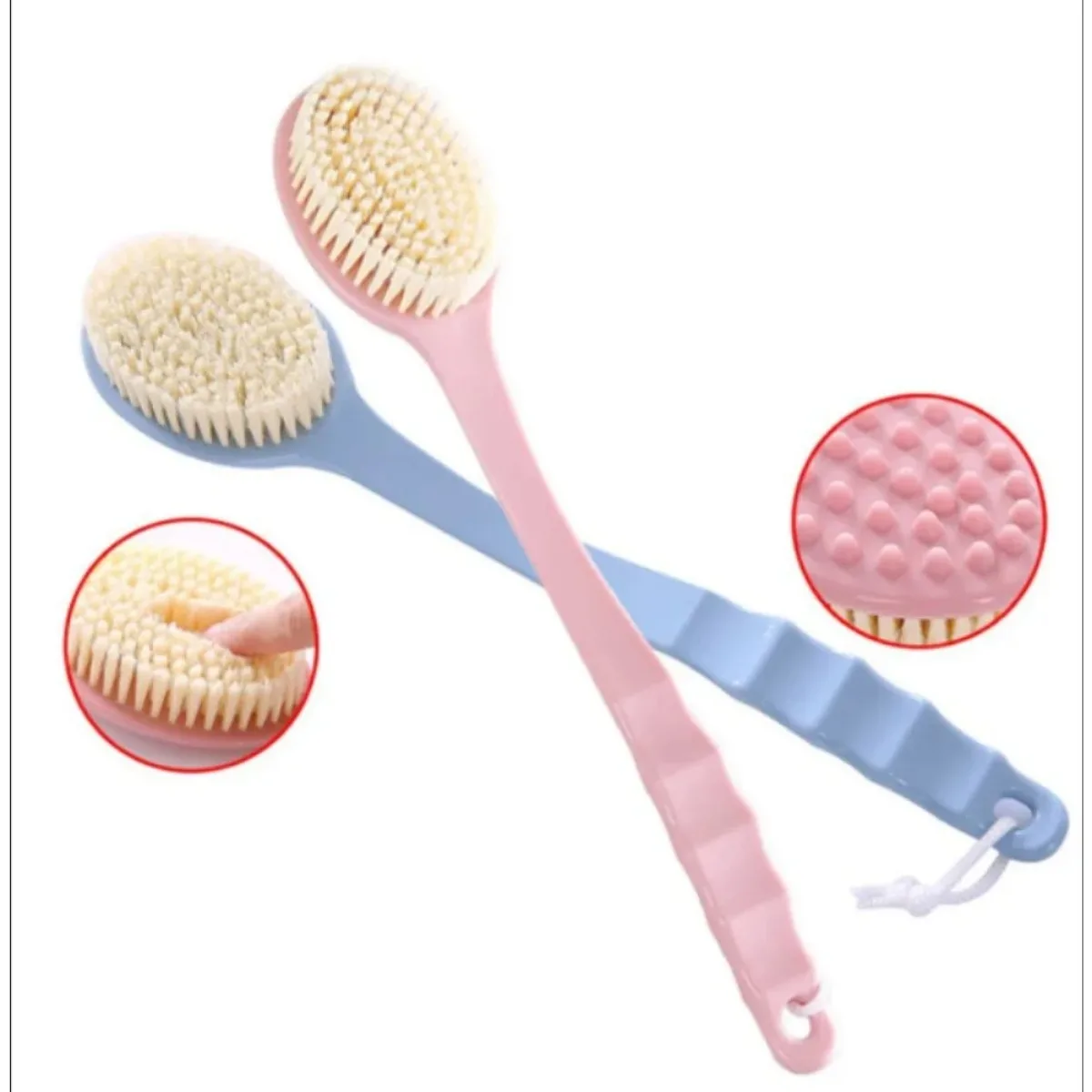 Soft Body Scrubber Shower Exfoliating Scrubs Long Handle Bath Brush Exfoliator Skin Massager Cleaning Brush Bathroom Accessories