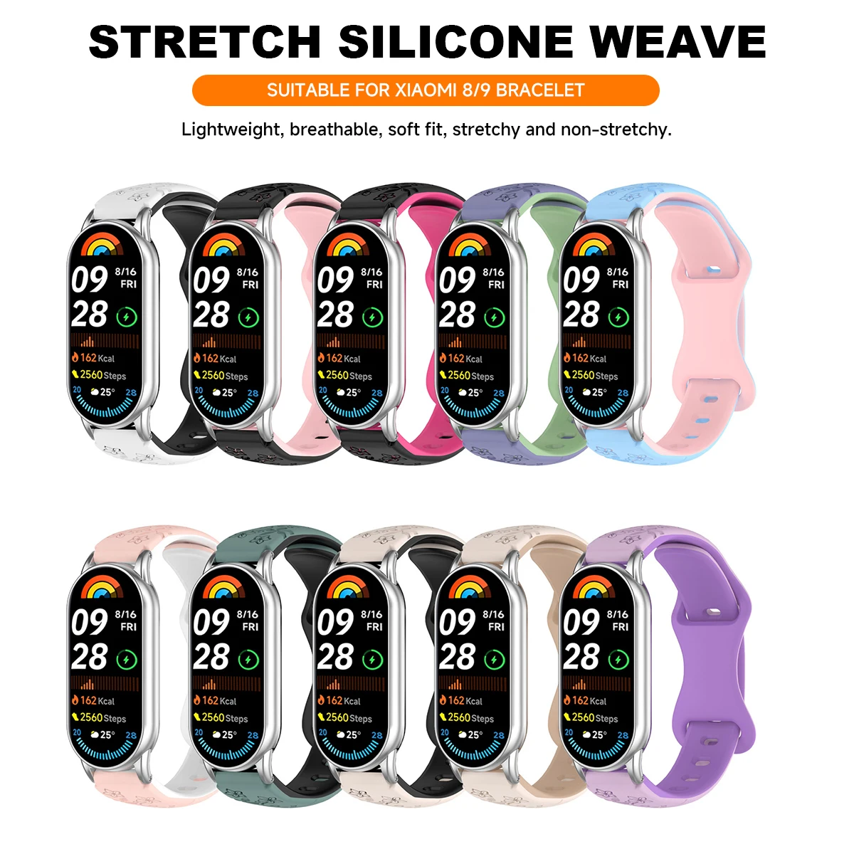 Flower Engraved Silicone Smart Wristband - Breathable Bracelet with NFC-Enabled Strap Accessories