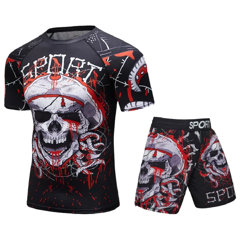 3 Piece Cody Lundin Men Tracksuit Jiu Jitsu Bjj Rash Guard Sets 3D Print Compression Sportswear Fitness Sweatsuit for Men Gym 5