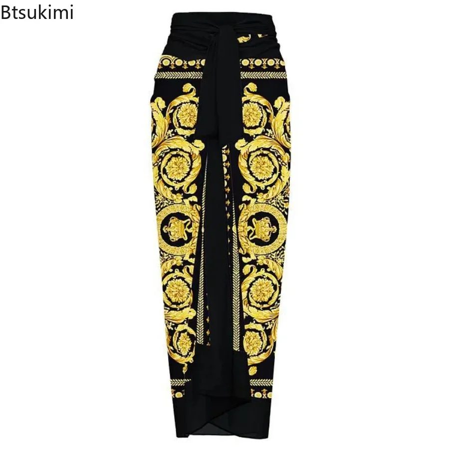 Women Skirt Cover Up Bodysuit One Piece Bandage Bathing Swimwear Summer Fashion Print Beach Holiday Bodysuit Cover Up Outfits