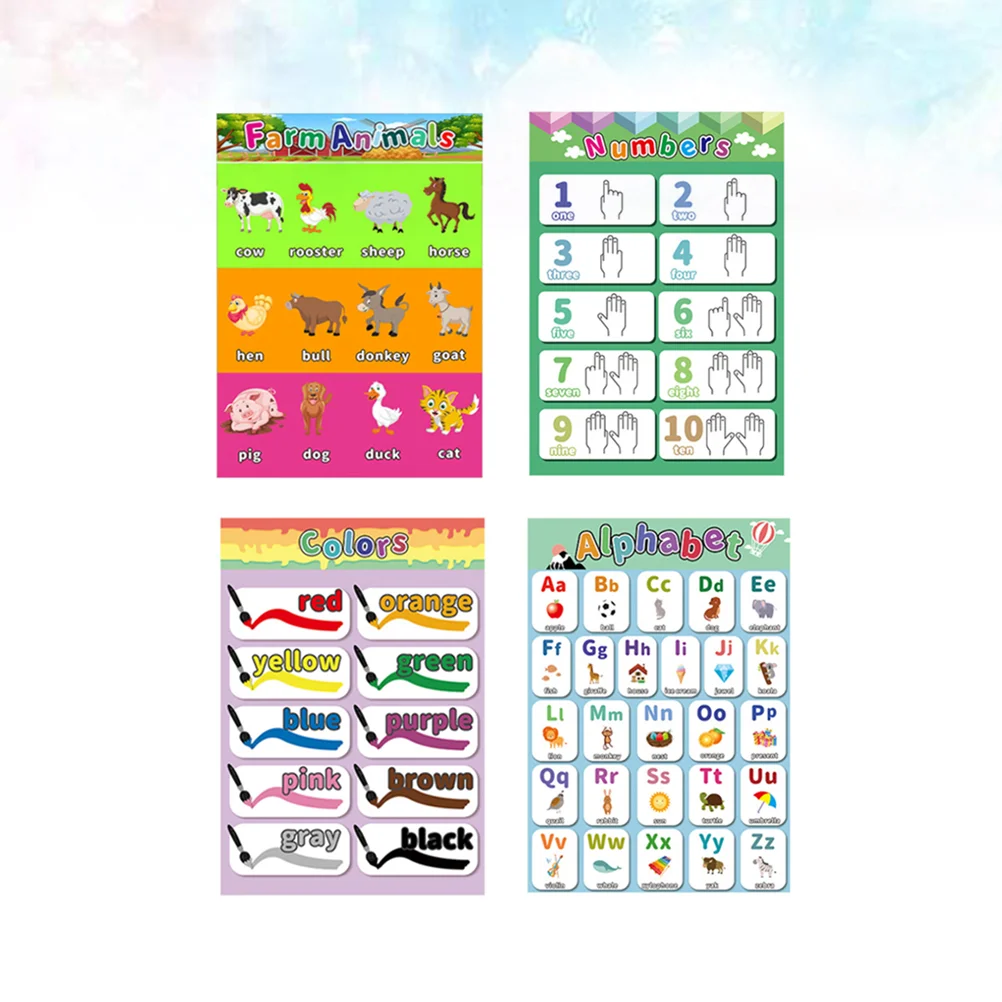 

4 шт., плакаты на стену для детей