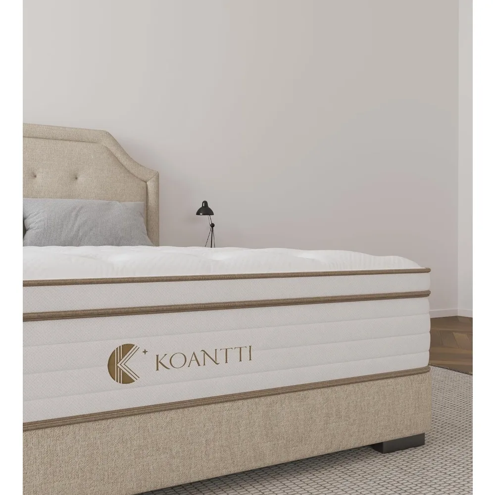Inch Memory Foam Hybrid White Queen Mattresses in a Box,Individual Pocket Spring Breathable Comfortable for Sleep Su
