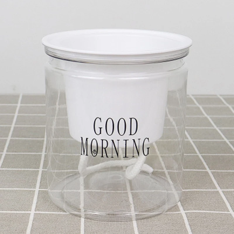 

Самополивающийся цветочный горшок, автоматическое водопоглощение, суккуленты, аквакультуры, прозрачный круглый пластиковый гидропонный цветочный горшок