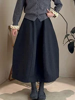 Korean Sle plus Size Midi Skirt Women's Faionable Vintage Floral Print Ele Versatile Mid-Length f Skirt