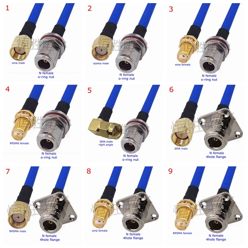 Rg405 cabo coaxial l16 n para sma macho fêmea conector sma para n l16 ângulo direito friso para rg405 teste de alta frequência 086 50ohm rápido