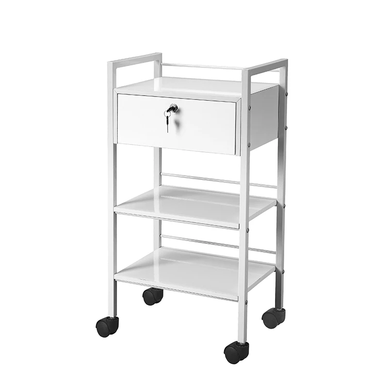 

Wholesale Hair Salon Furniture Lockable Barber Trolley with Wheels Things Salon Beauty Trolley Cart