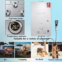 Chauffe-eau instantané au gaz GPL portable 6L-20L, sans réservoir, kit de chauffage domestique 4