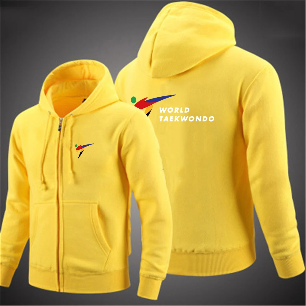 Men's Solid Color Zipper Pullover Long Sleeved Hoodie
