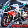 Scale 1:12 Aprilia RSV4 RR1000 Motorcycle Model Toy Alloy Diecast Shock Absorption Free Wheels Motor Models Boys Gift Decoration 1