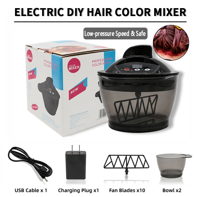 

NEW Electric Hair Cream Automatic Mixer Mixing Bowl Color Paste Blender Dyeing Stirrer Tool DIY Coloring Hairdressing Barber kit