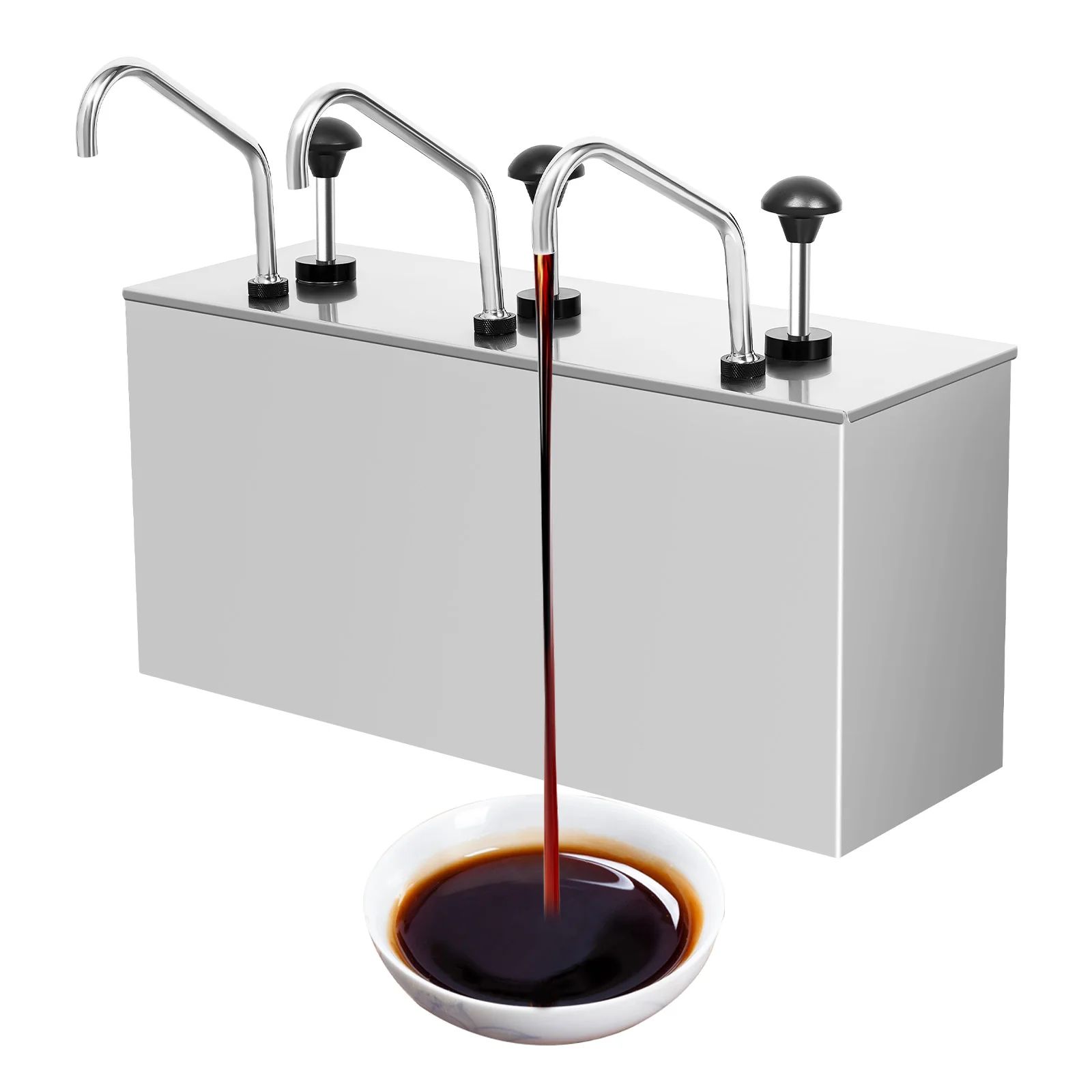 3 × 0,88 Gallonen Soßenspenderpumpe, Edelstahl-Saucenpumpe, 19,69 x 7,48 x 9,84 Zoll, Soßenspender, Häuser, Restaurants, Hotels, praktisch – Detail 6