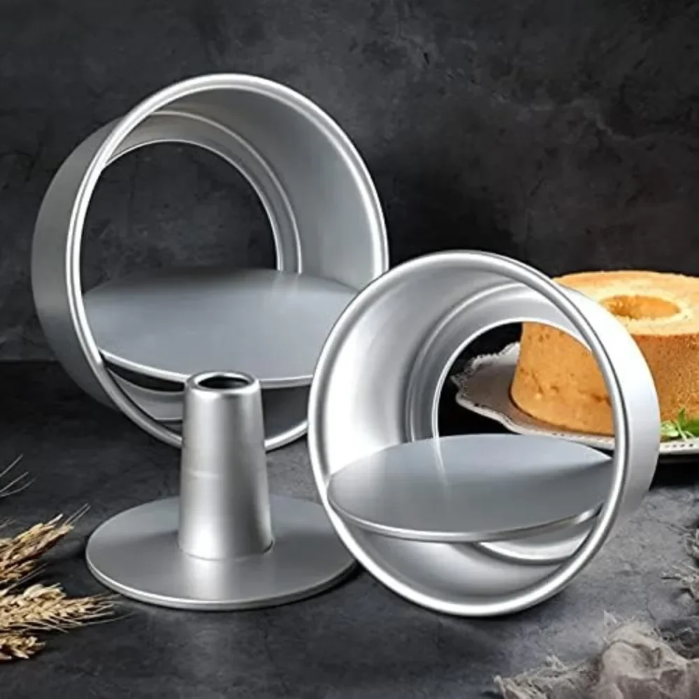 6/8inch Hollow Chiffon Cake Mould Removable Non-Stick Round Chiffon Cake Pudding Baking Mould DIY Baking Kitchen Tools Baking Supplies