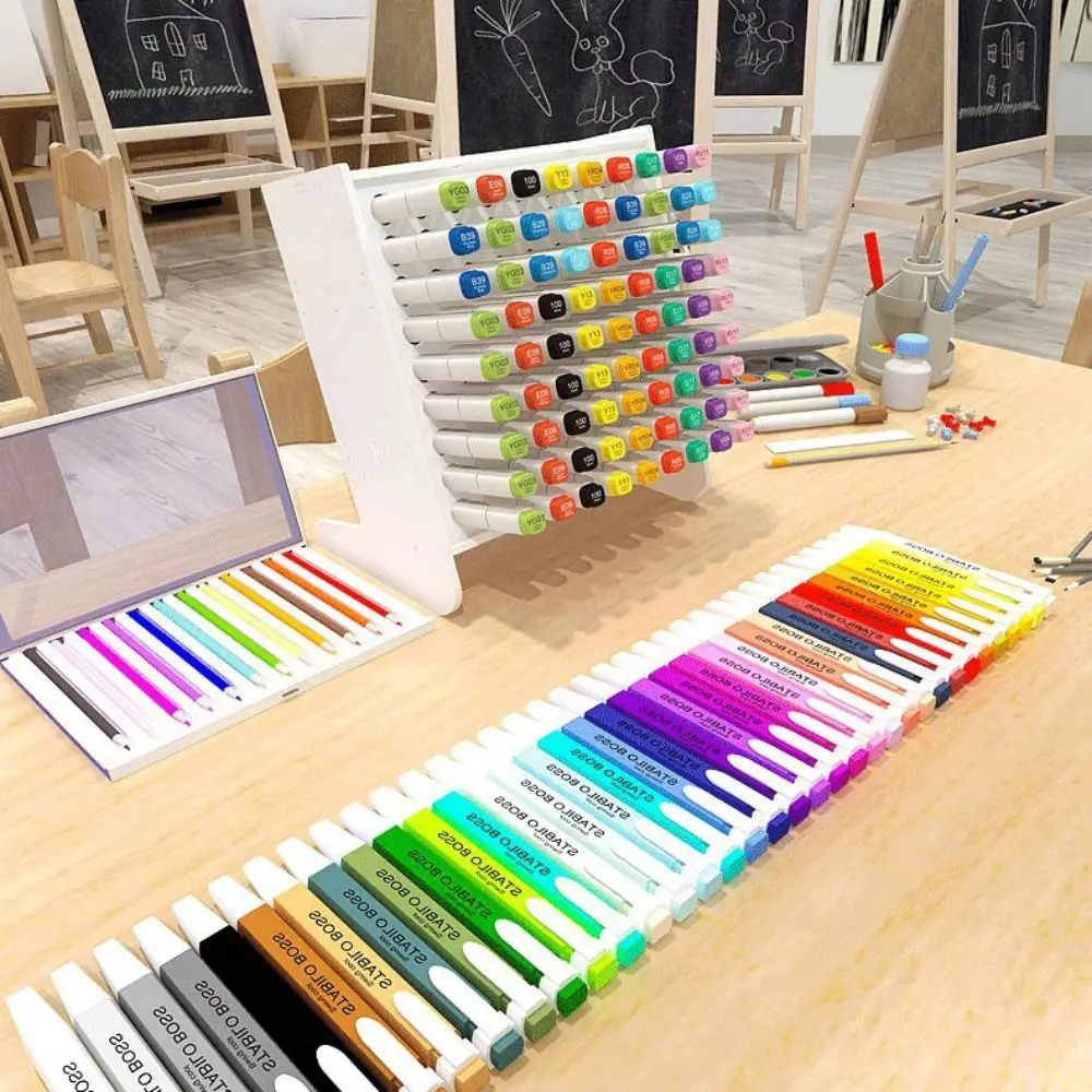 Practical Multifunctional Diagonal Plug-in Pen Holder Desktop Kindergarten Children's Marker Pen Storage Box Container pen holder