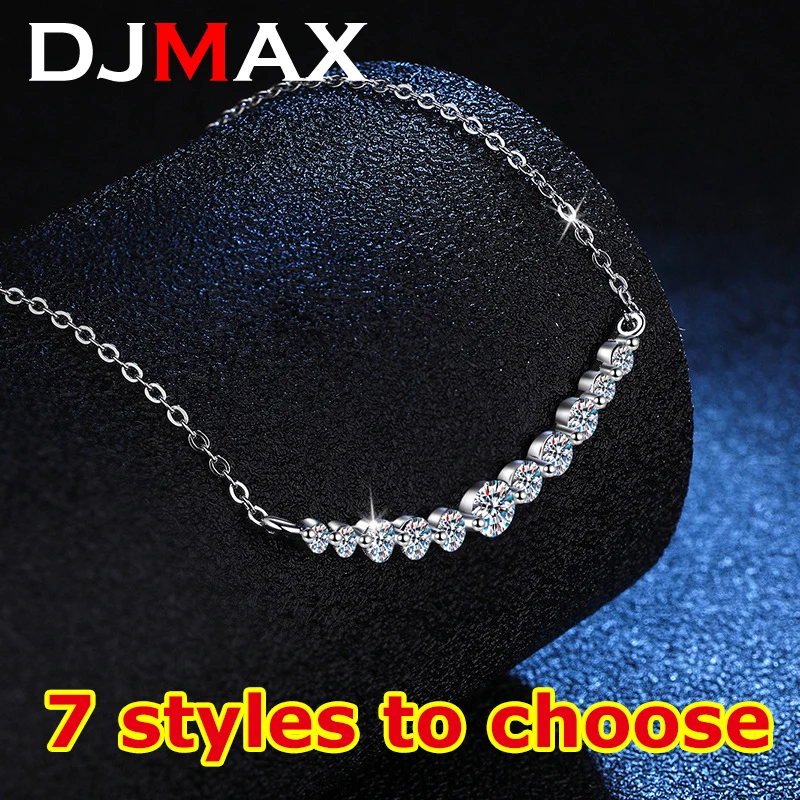 DJMAXTotal11ct100AllMoissaniteNecklaceforWomenSparklingLab