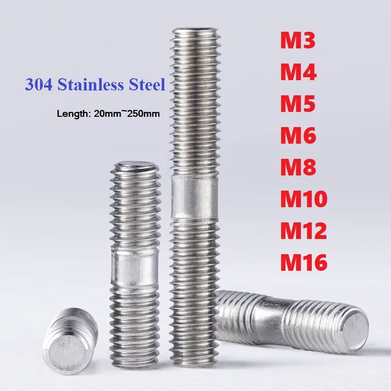 Threaded Rod Bolt M3 M4 M5 M6 M8 M10 M12 M16 304 Stainless Steel Double End Thread