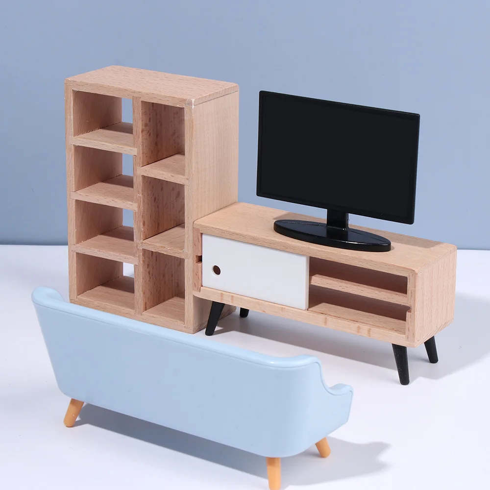 1:12 Schlafs ofa Kleider schrank TV-Schrank Mikros zene Modell Puppenhaus Miniatur möbel Spielhaus Landschaft Puppen Zubehör