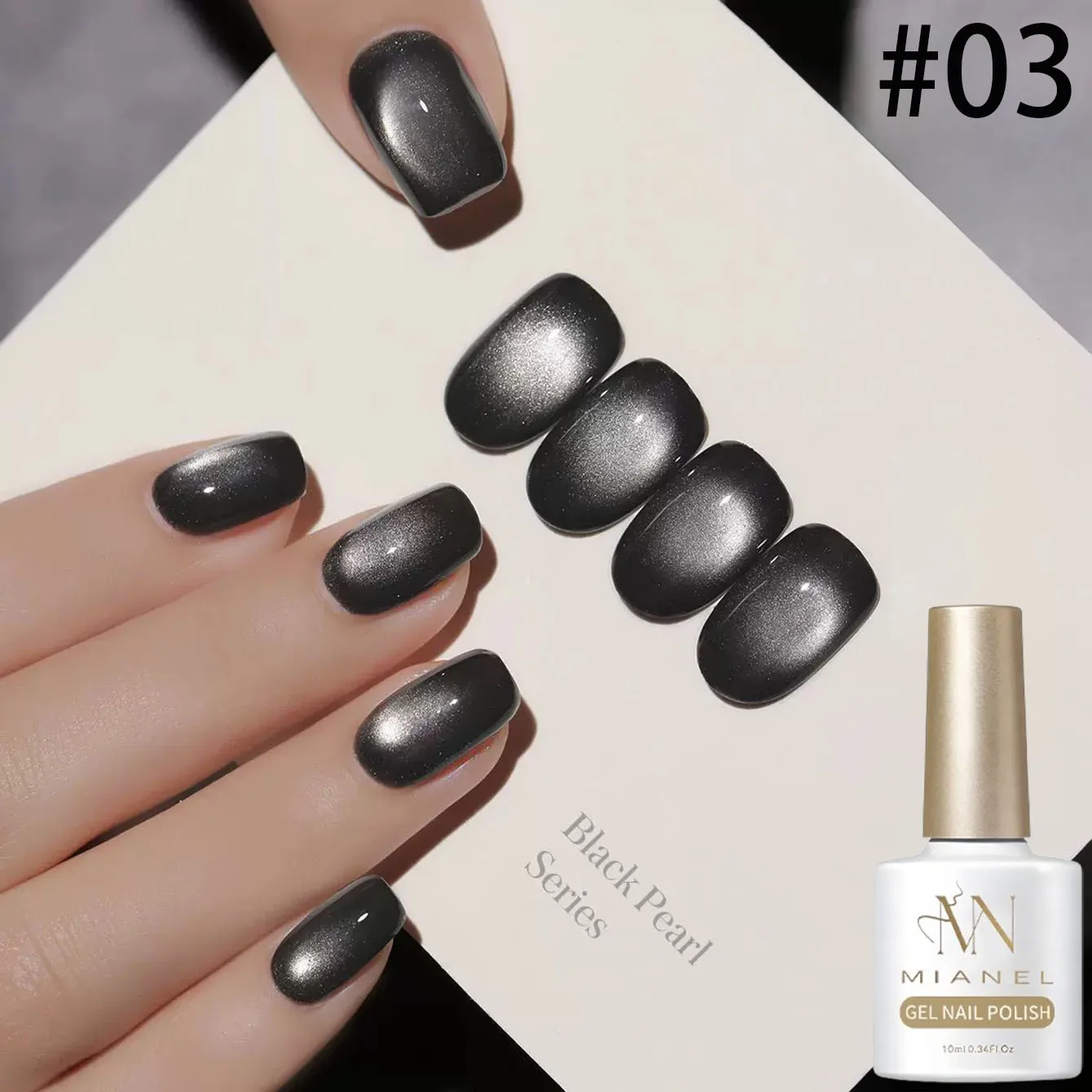 MIANEL 10ML 1-9 Stück Eis-Transparenter Weißer Wasser-Katzenaugen Magnetischer Gel-Nagellack Universeller Weißer Nagellack Nagelzubehör – Detail 29