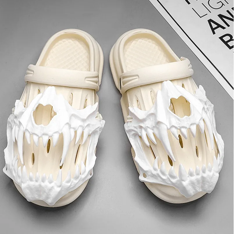 Men Slippers Cloud Y2k House Summer Sandal Skull Flip Flops Clogs Men Male Demon Thick Flat Platform Non Slip Home Slides Women