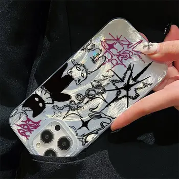 Cool Cat Graffiti Phone Case For iPhone 13 12 Mini 11 15 16 14 Pro Se 2020 XR X XS Max 7 8 Plus Silicone Trendy Luxury Cover Y2K - Image 4