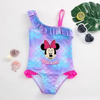 Topolino Minnie Mouse neonata sirena costume da bagno a squame di pesce costume da bagno intero costume da bagno per bambini vestito da spiaggia 1